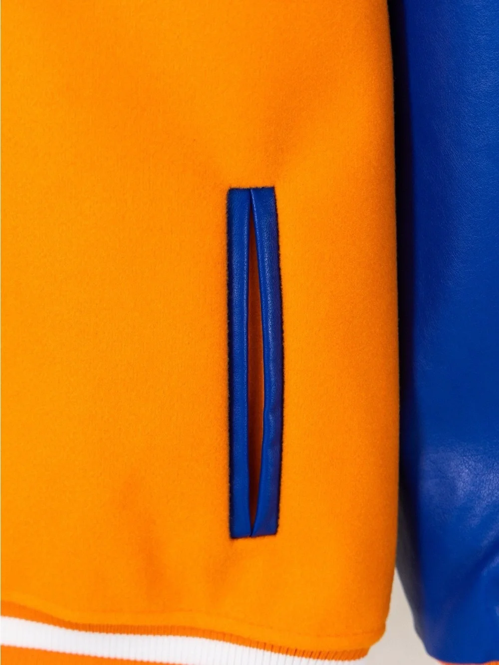 Chrome Hearts Orange and Blue Varsity Jacket